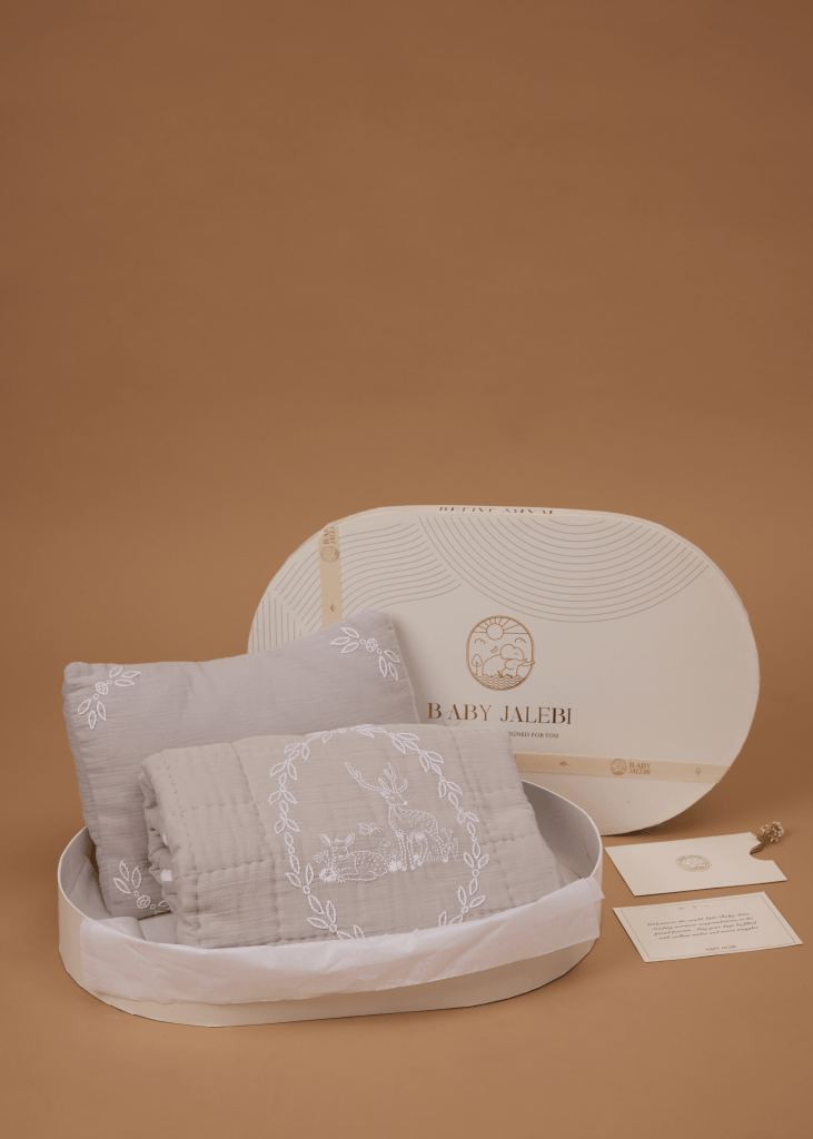 Highland Park Pillow & Blanket Gift Set - Baby Jalebi