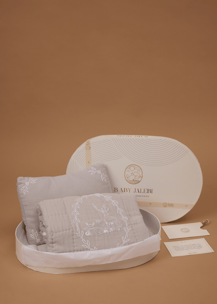Highland Park Pillow & Blanket Gift Set - Baby Jalebi