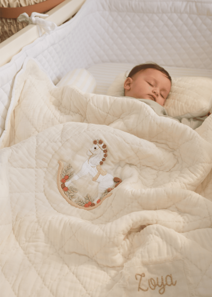 Rocking Horse Baby Blanket & Pillow Gift Set - Baby Jalebi