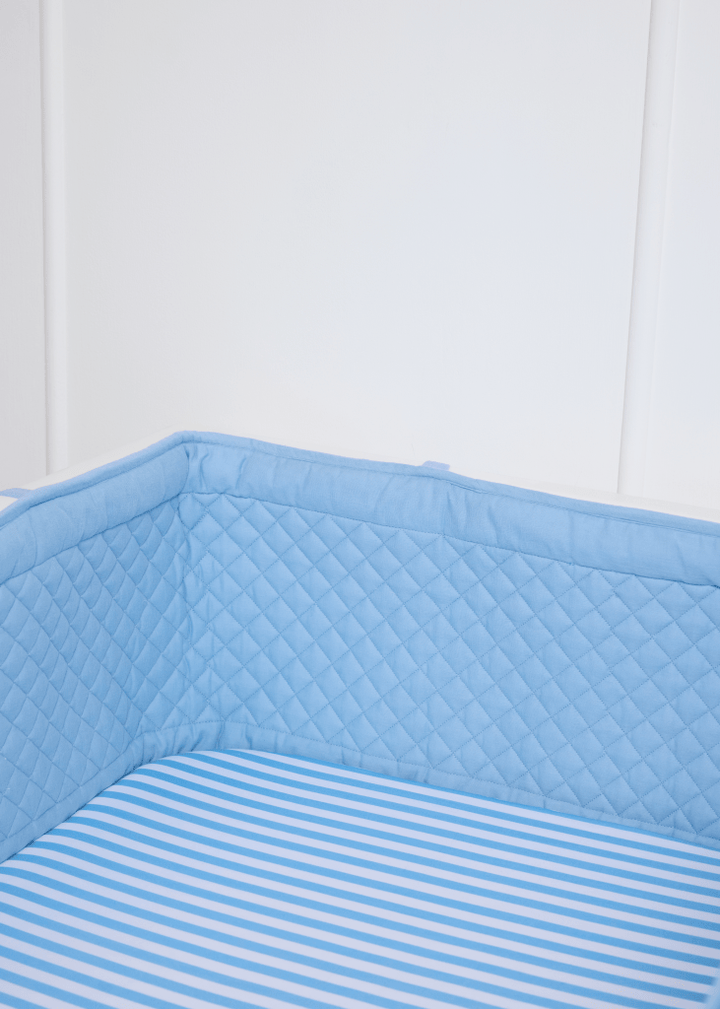 Heirloom Blue Complete Cot Bedding Set with Bumper - Baby Jalebi