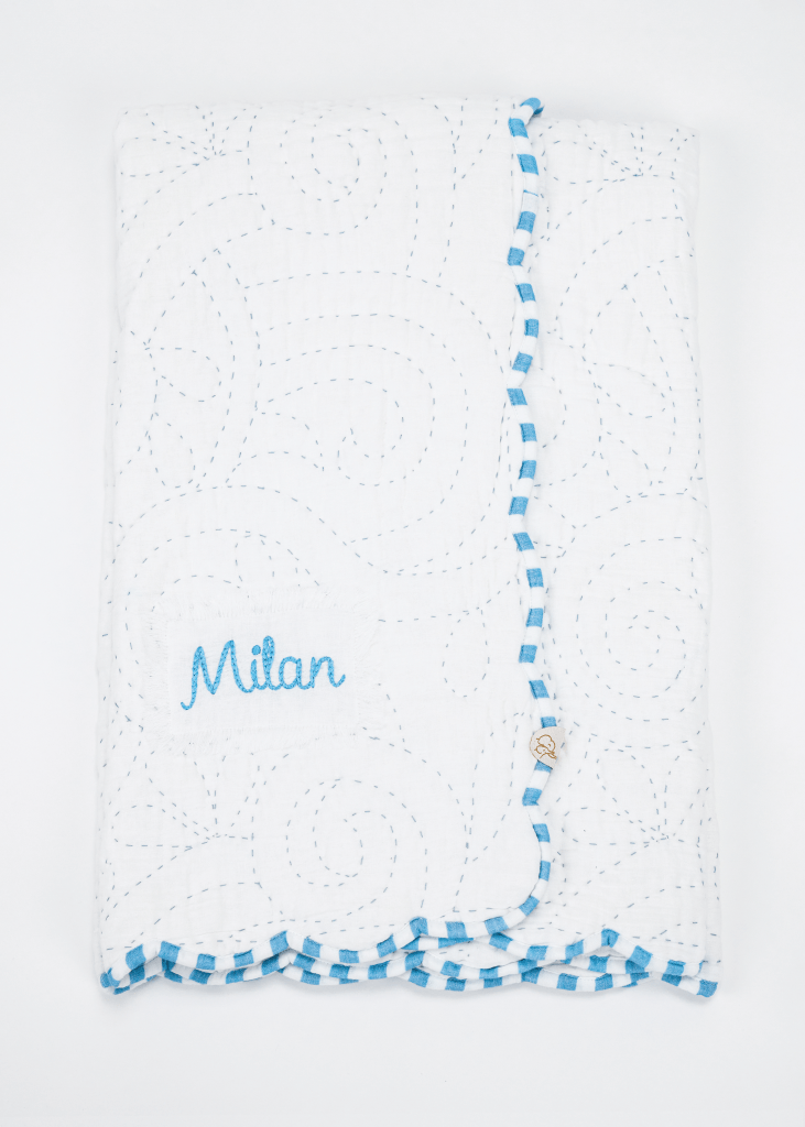 Heirloom Blue Cot Bedding Set - Baby Jalebi
