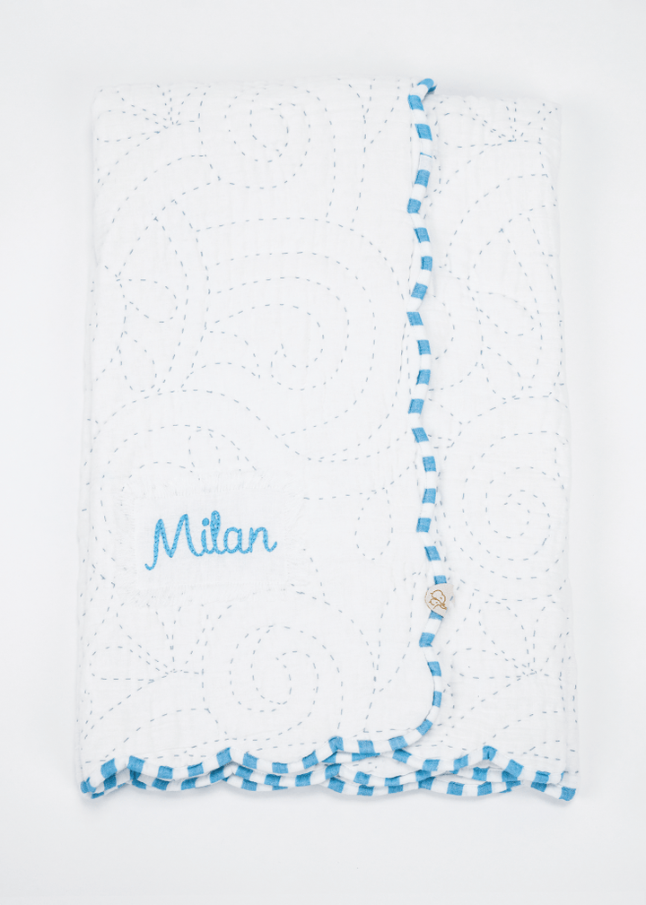 Heirloom Blue Cot Bedding Set - Baby Jalebi