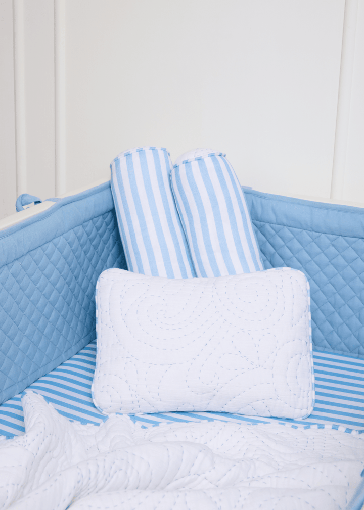 Heirloom Blue Cot Bedding Set - Baby Jalebi