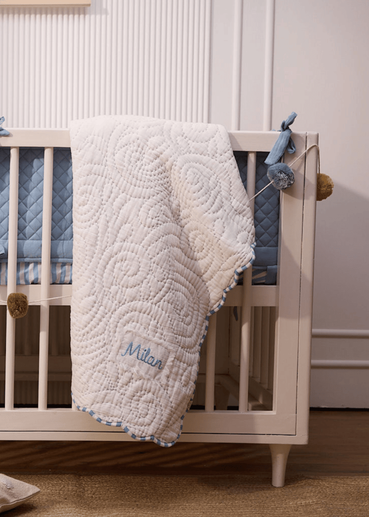 Heirloom Blue Cot Bedding Set - Baby Jalebi
