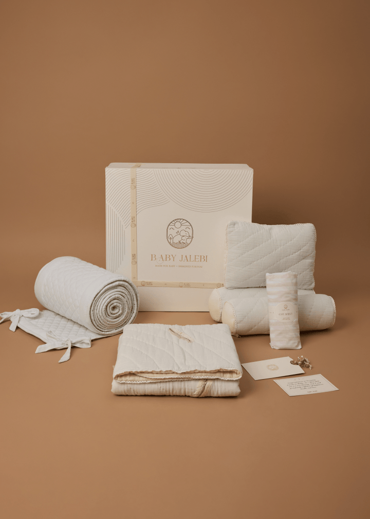 Plume Complete Cot Bedding Set with Bumper - Baby Jalebi
