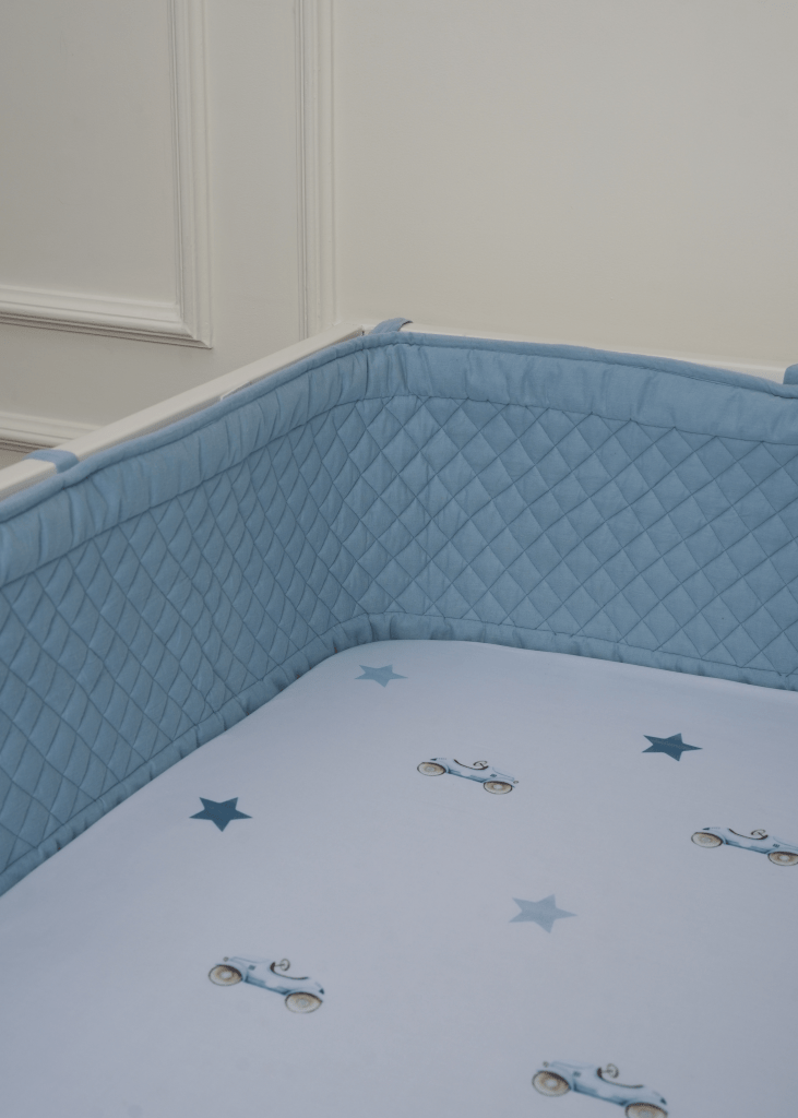Cot Bumper - Blue - Baby Jalebi