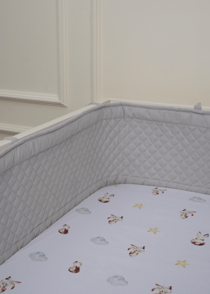 Cot Bumper - Grey - Baby Jalebi