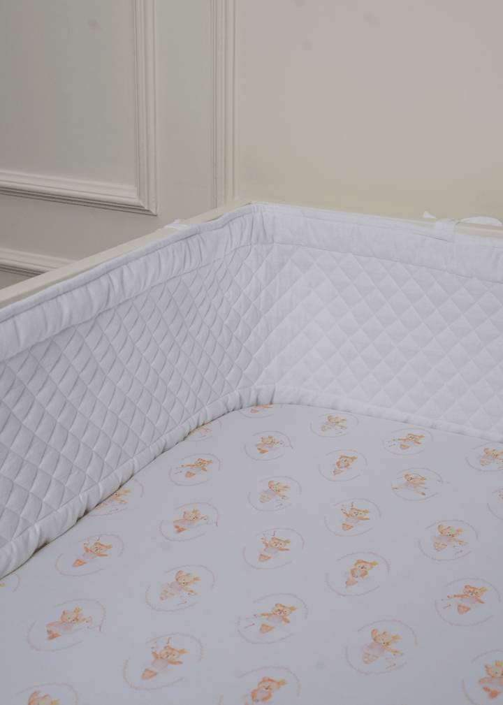 Cot Bumper - White - Baby Jalebi