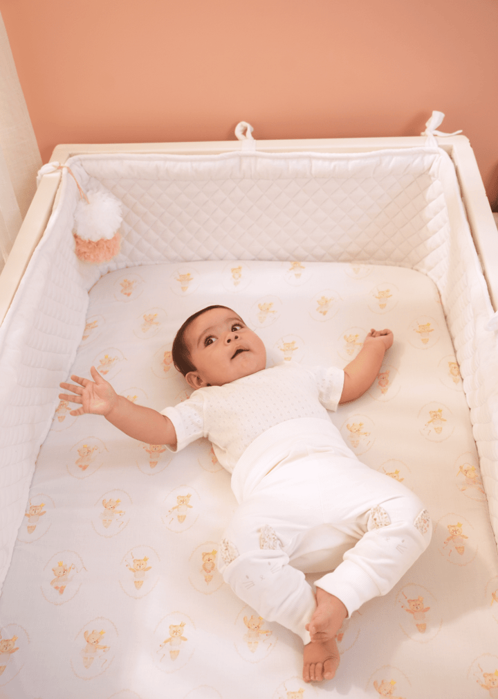 Cot Bumper - White - Baby Jalebi