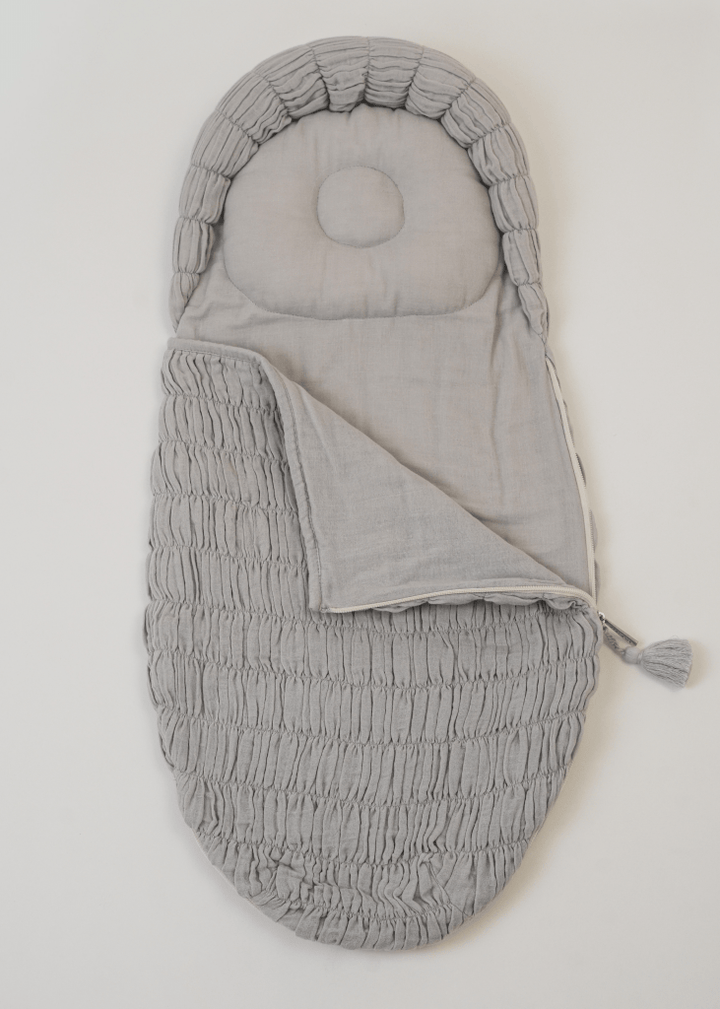 The Crescent Sleeping Bag Blue Grey - Baby Jalebi