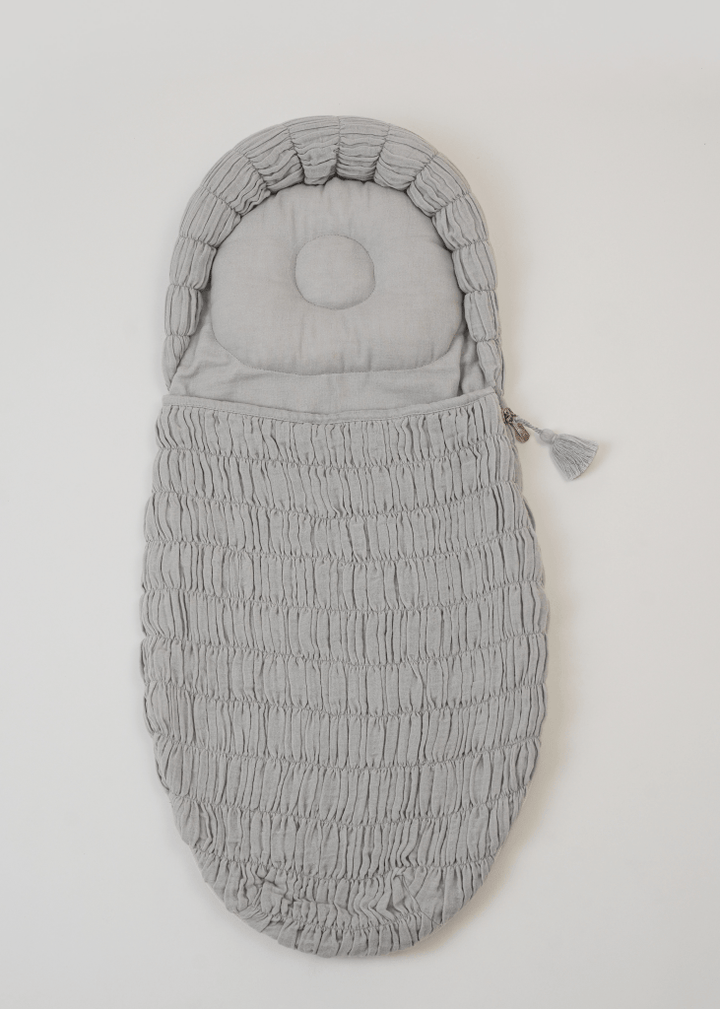 The Crescent Sleeping Bag Blue Grey - Baby Jalebi
