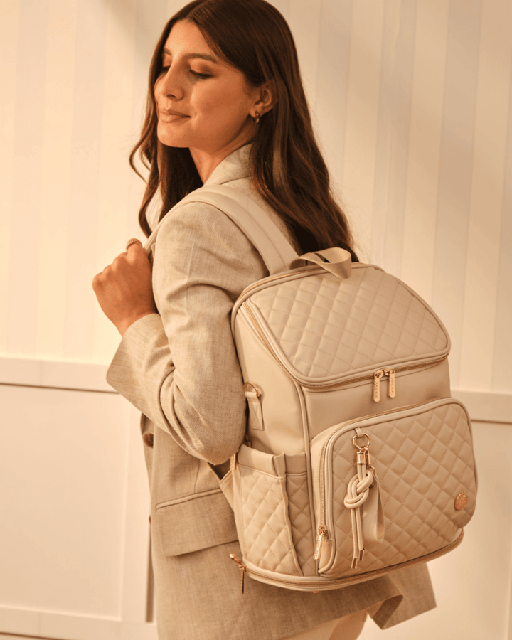 The Super Trooper Luxe Diaper Bag - Ecru - Baby Jalebi