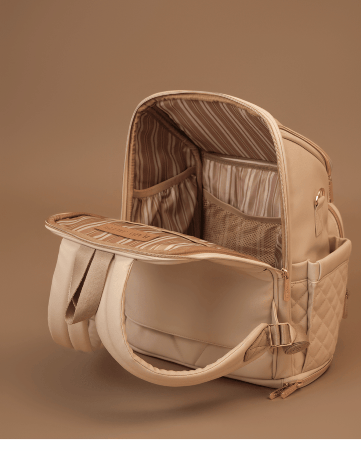 The Super Trooper Luxe Diaper Bag - Ecru - Baby Jalebi
