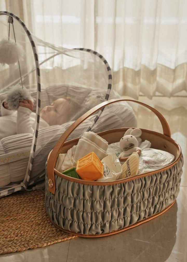 The Dune Diaper Caddy - Grey - Baby Jalebi