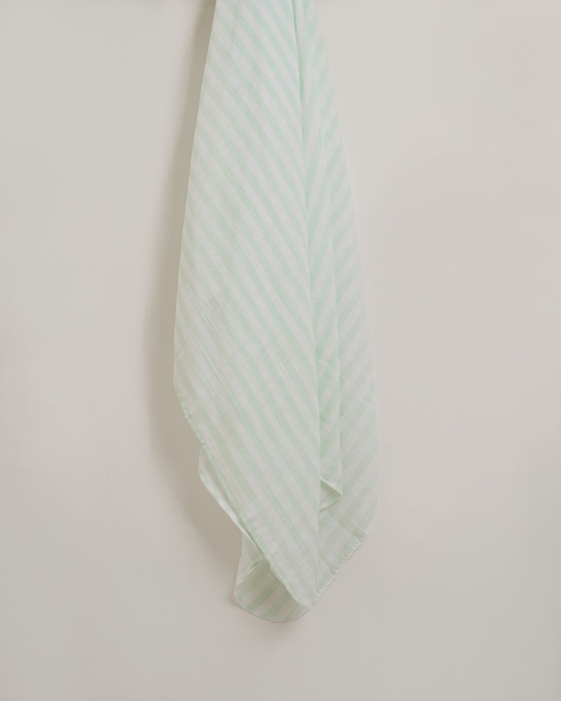 Aqua stripes Organic Muslin Swaddle - Baby Jalebi