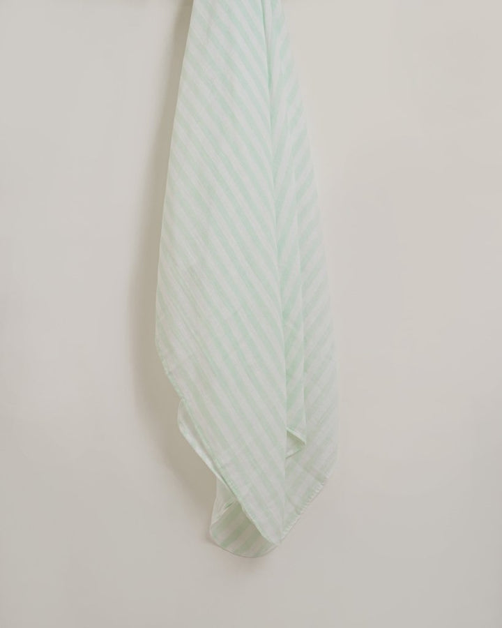Aqua stripes Organic Muslin Swaddle - Baby Jalebi