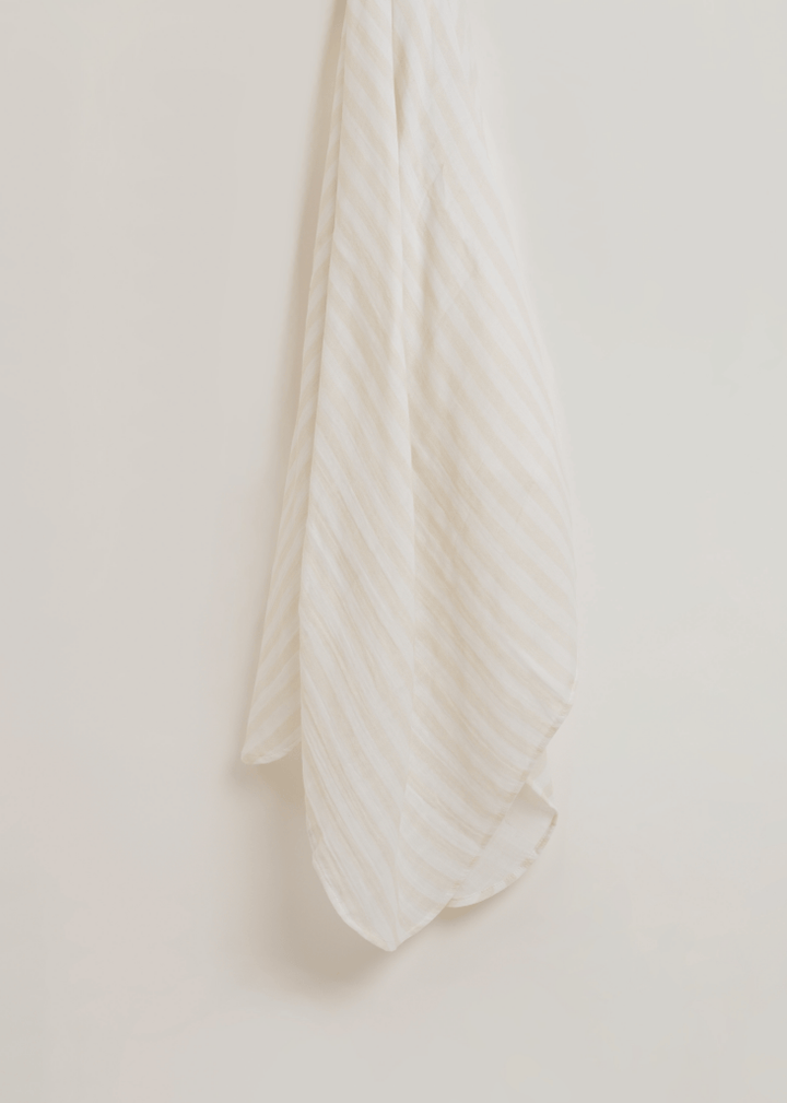 Beige stripes Organic Muslin Swaddle - Baby Jalebi