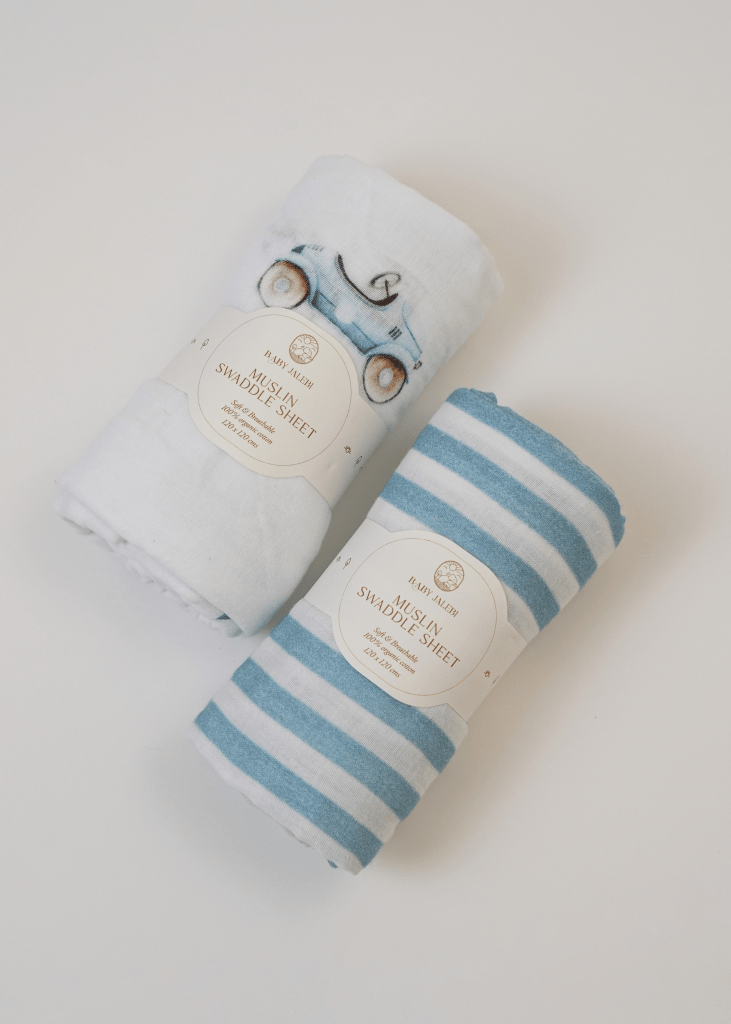 Roadster Organic Muslin Swaddle Set of 2 - Baby Jalebi