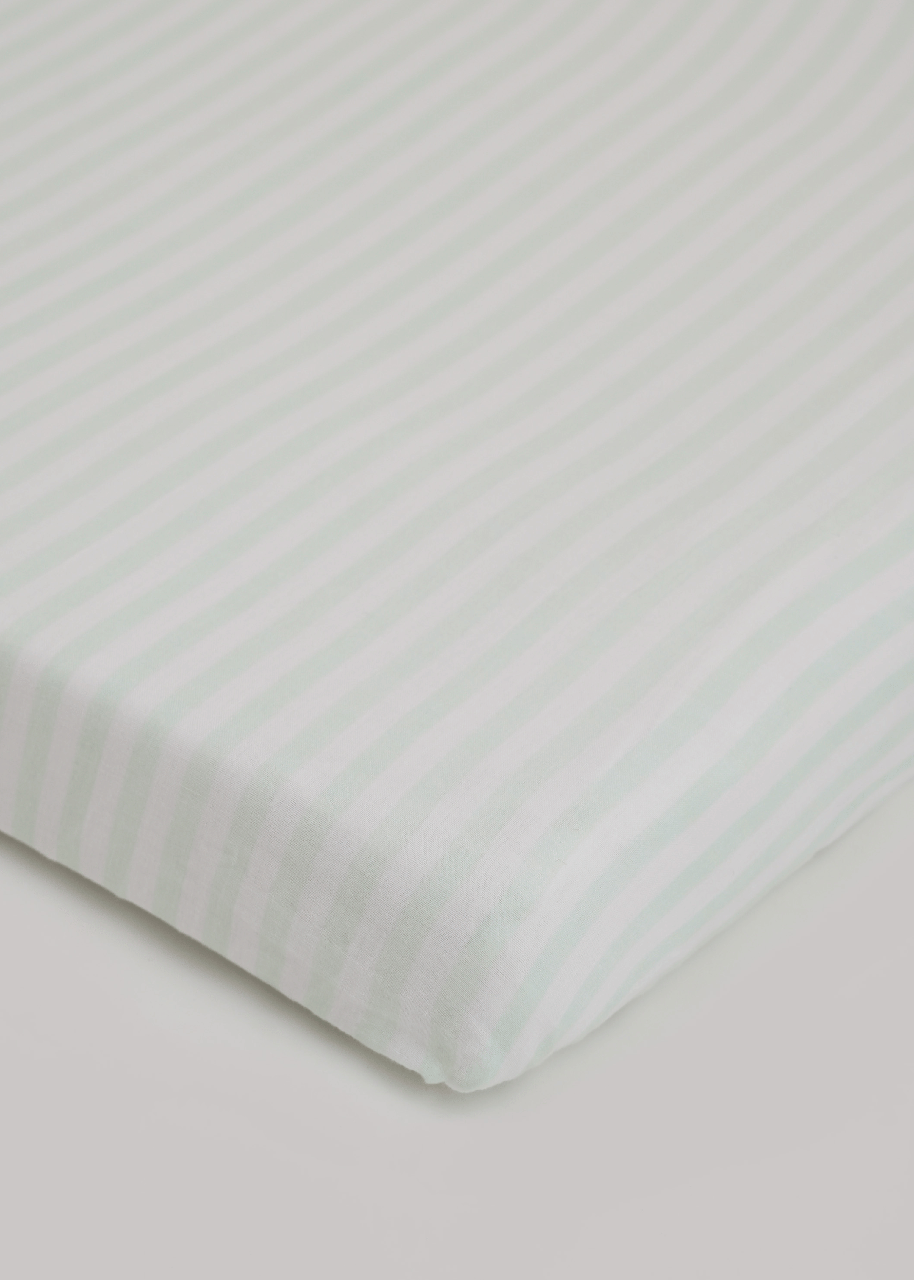 Mint & White Fitted Cot Sheet