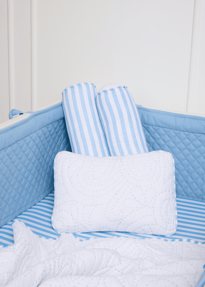 Heirloom Blue Complete Cot Bedding Set with Bumper