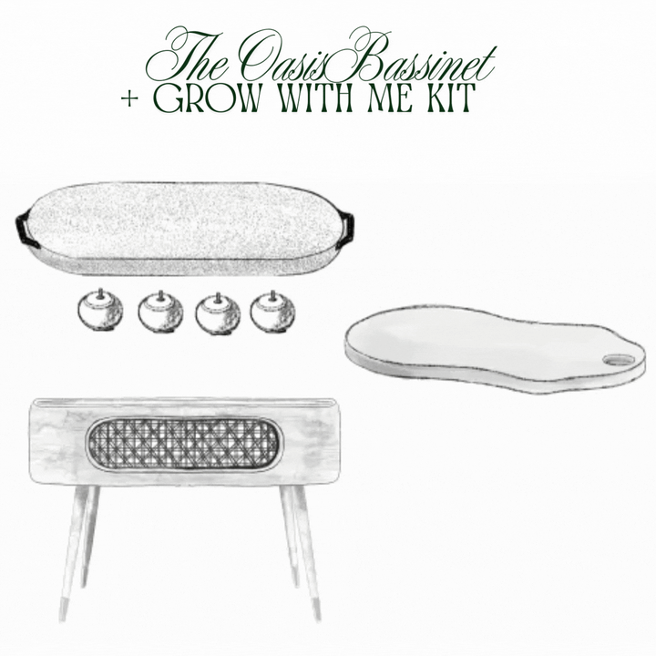 Baby Jalebi Baby & Toddler Oasis Bassinet + Grow with me Kit - Nutmeg