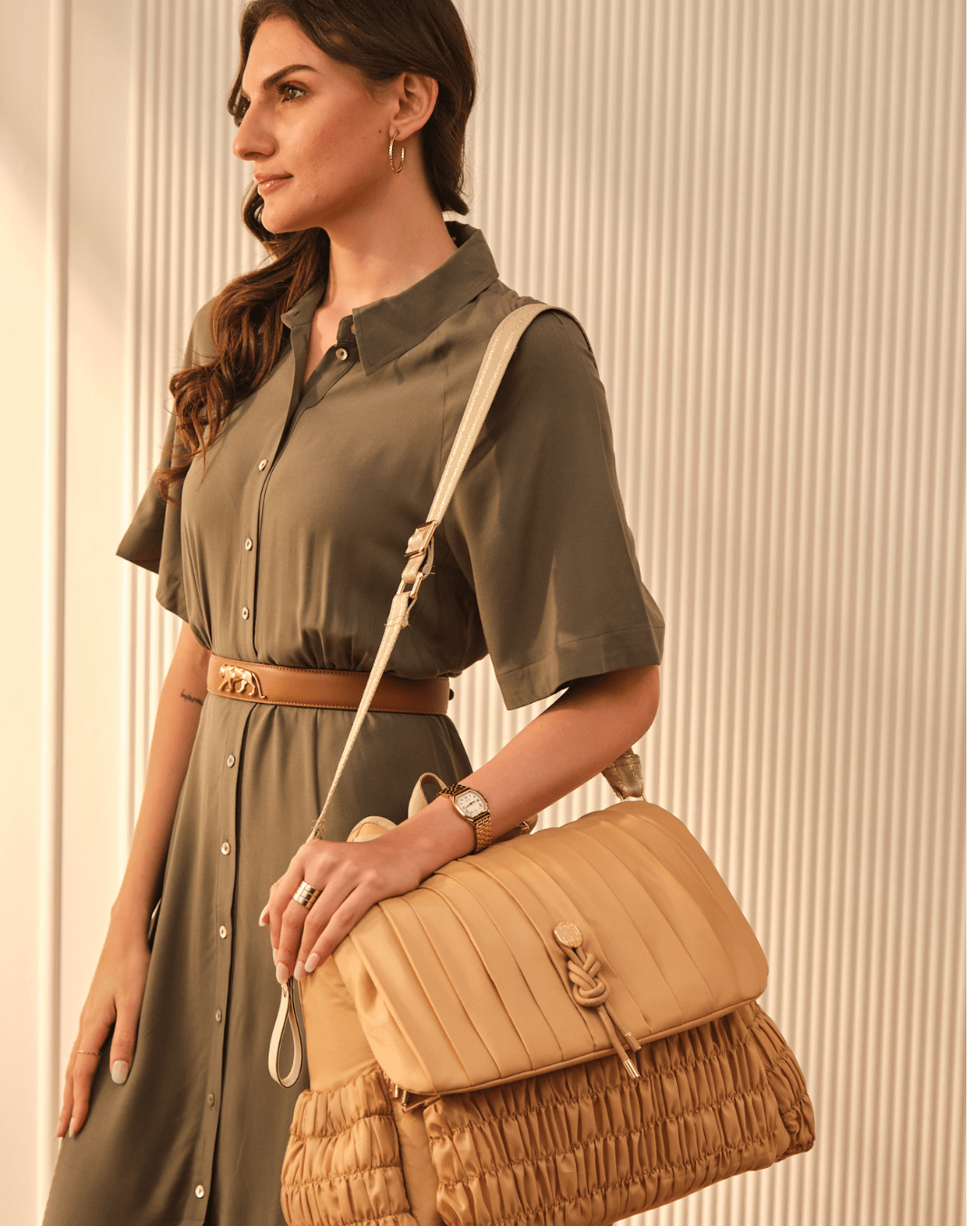 Baby Jalebi Baby & Toddler The Dune Diaper Bag - Caramel