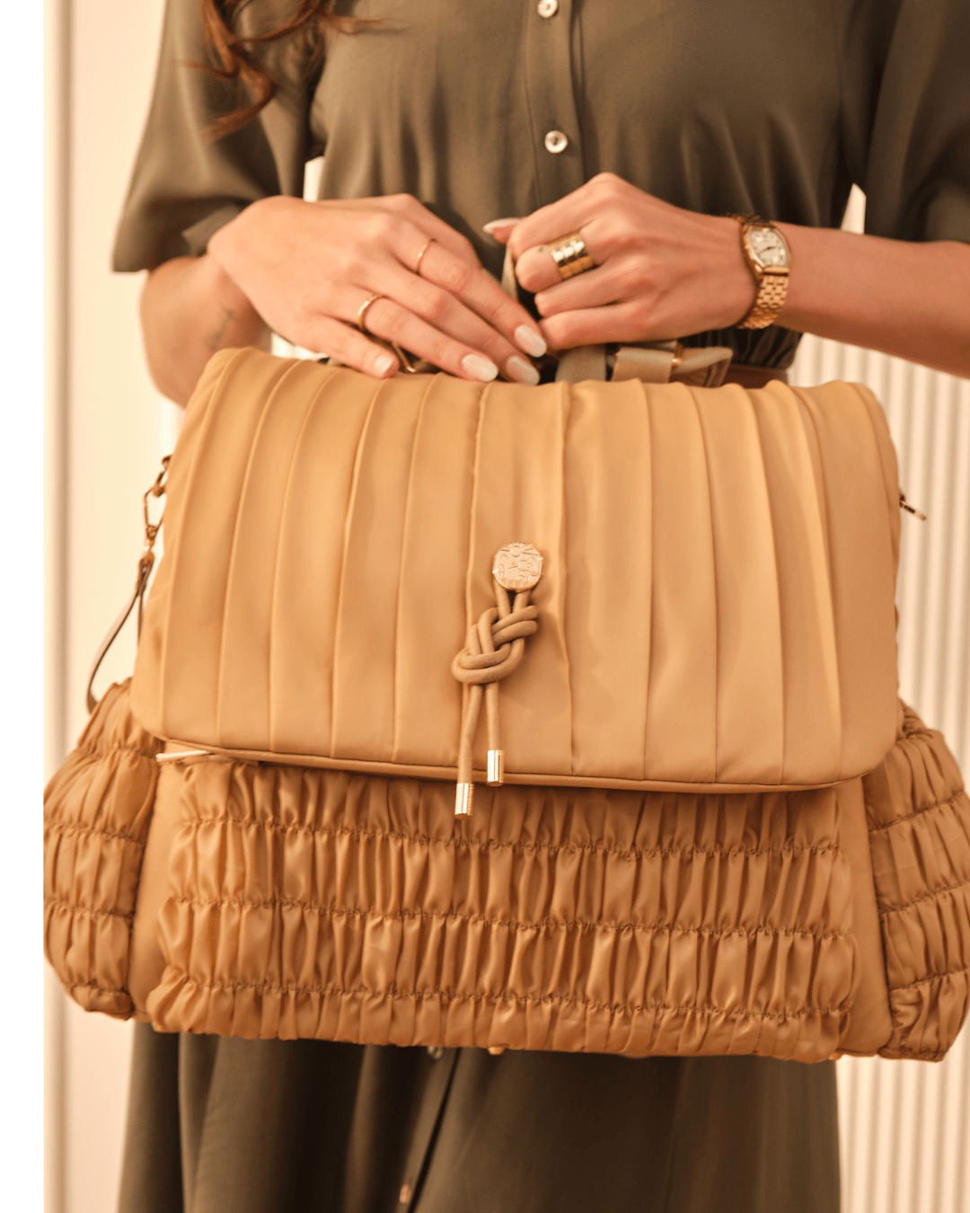 Baby Jalebi Baby & Toddler The Dune Diaper Bag - Caramel
