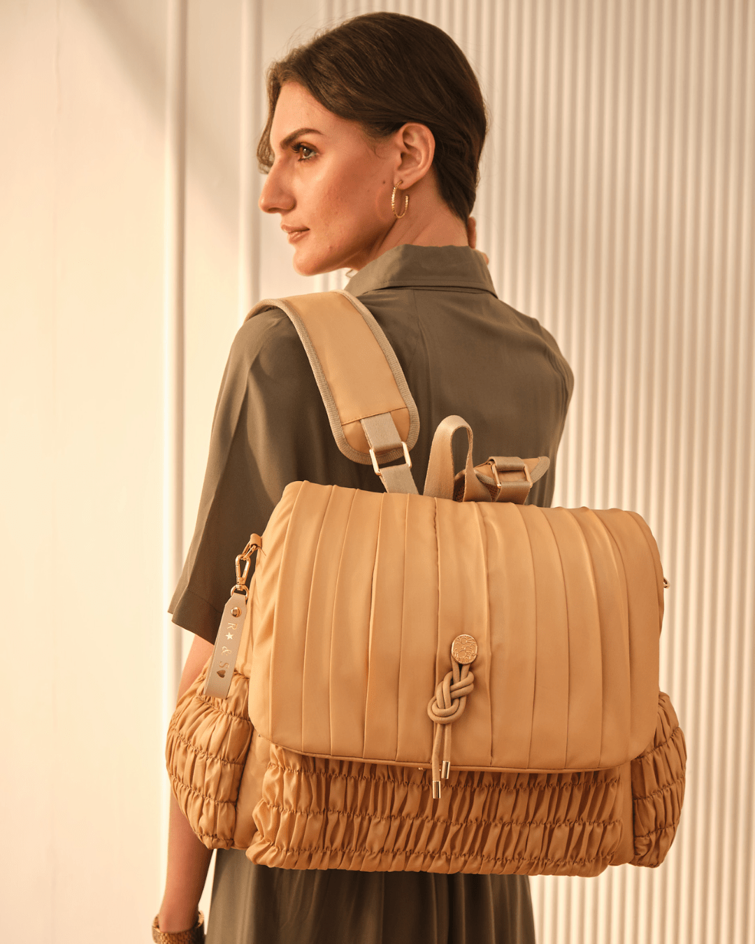Baby Jalebi Baby & Toddler The Dune Diaper Bag - Caramel