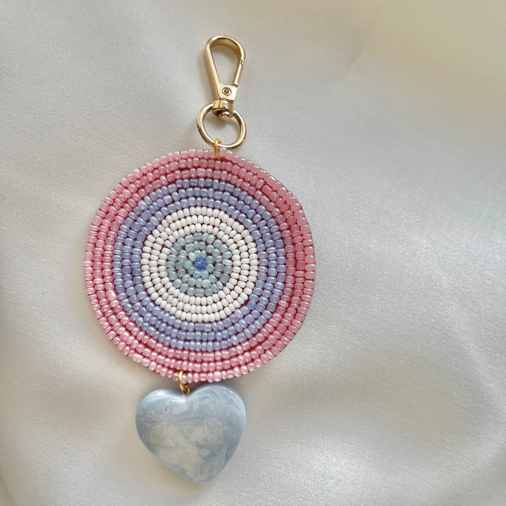 Baby Jalebi Beaded Behold Bag Charm ( Lilac x Sky)