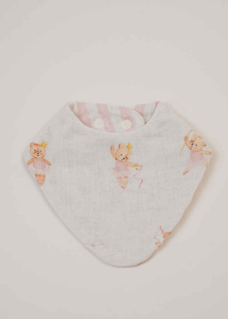 Set of 3 Bibs Ballerina + Floral + Stripes - Baby Jalebi