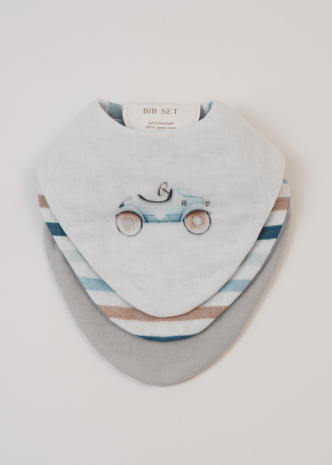 Baby Jalebi Bibs Set of 3 Bibs Roadster +  + Stripes
