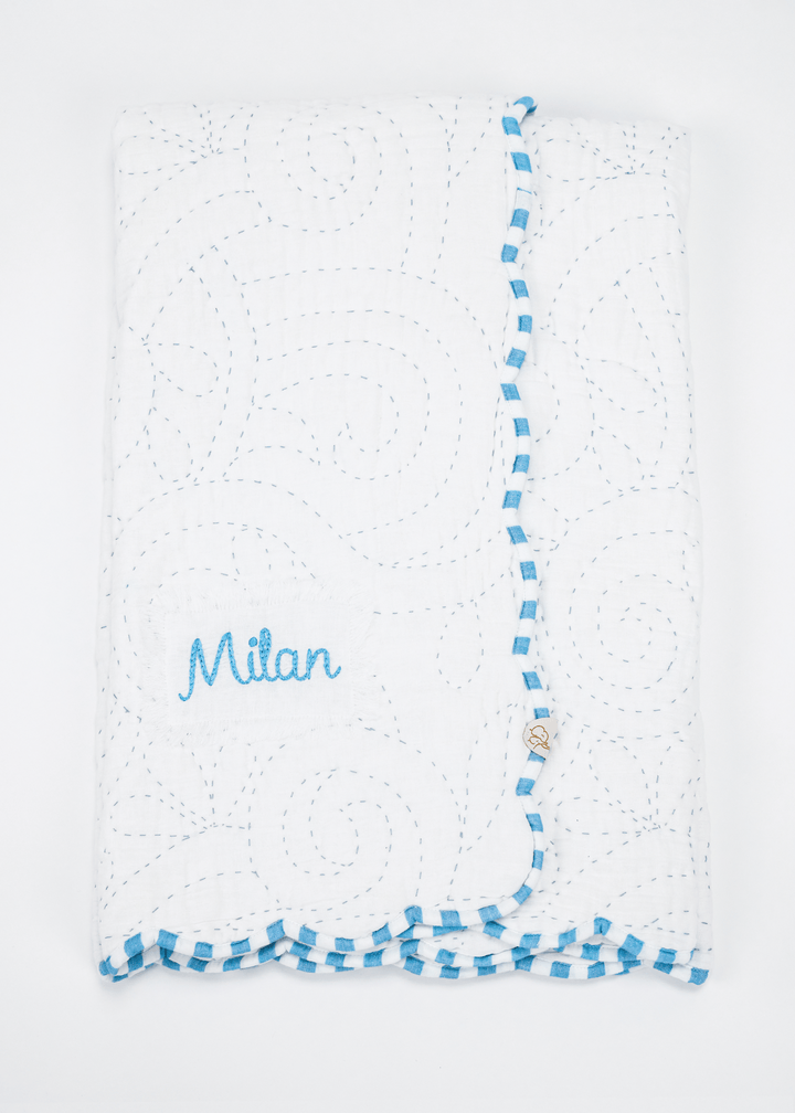 Baby Jalebi Blankets Heirloom Blue Baby Blanket