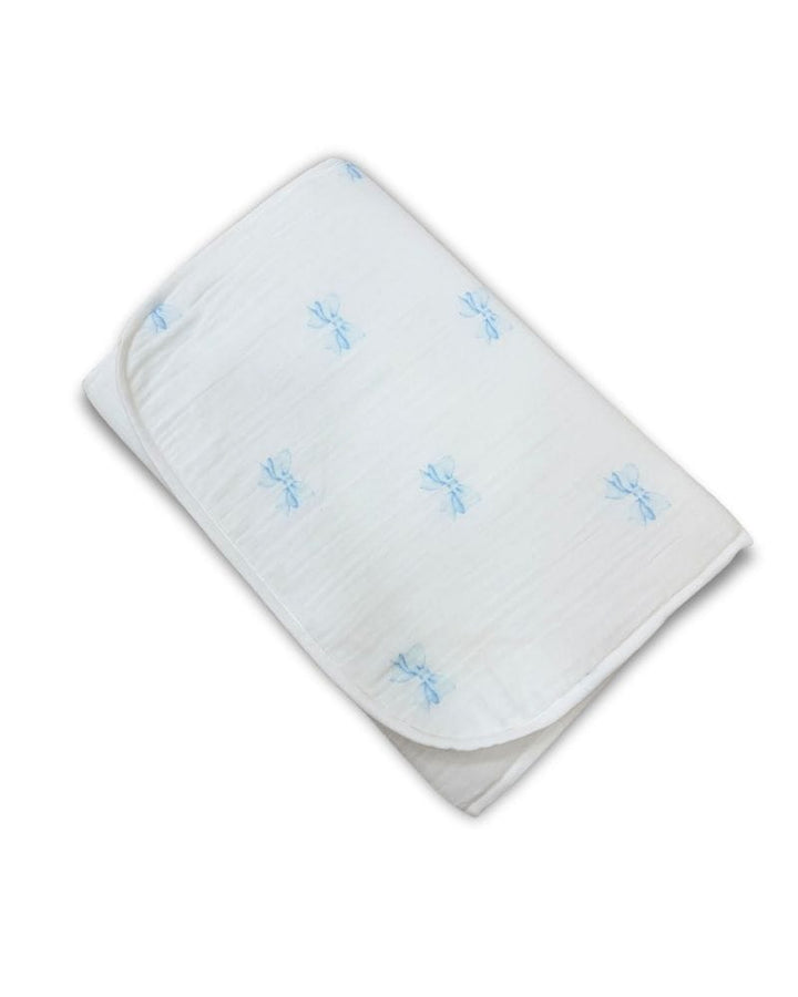 Baby Jalebi Changing Mat Baby Blue bow Waterproof Liner for the Cloud / Mat