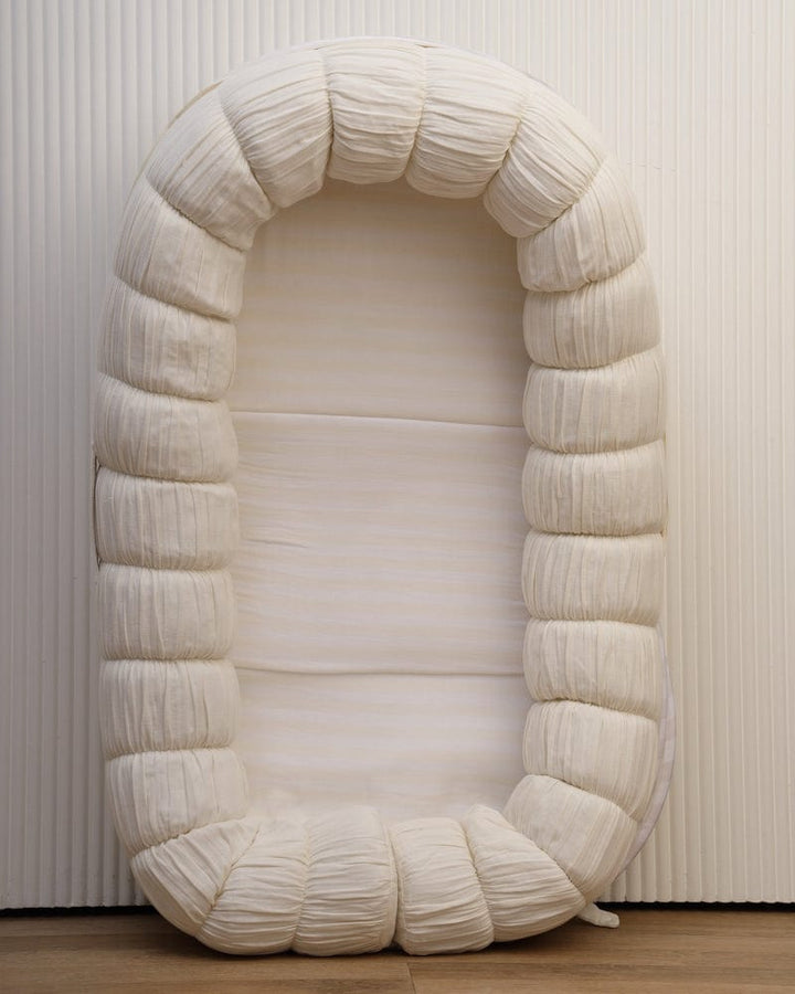 Baby Jalebi Changing Mat Beige stripes Waterproof Liner for Sleep Cloud / Mat