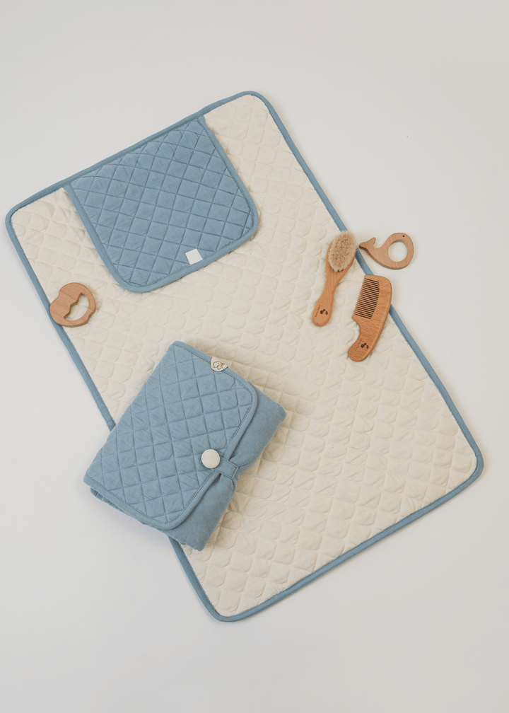 Baby Jalebi Changing Mat Blue Ecru On the Go Changing Mat