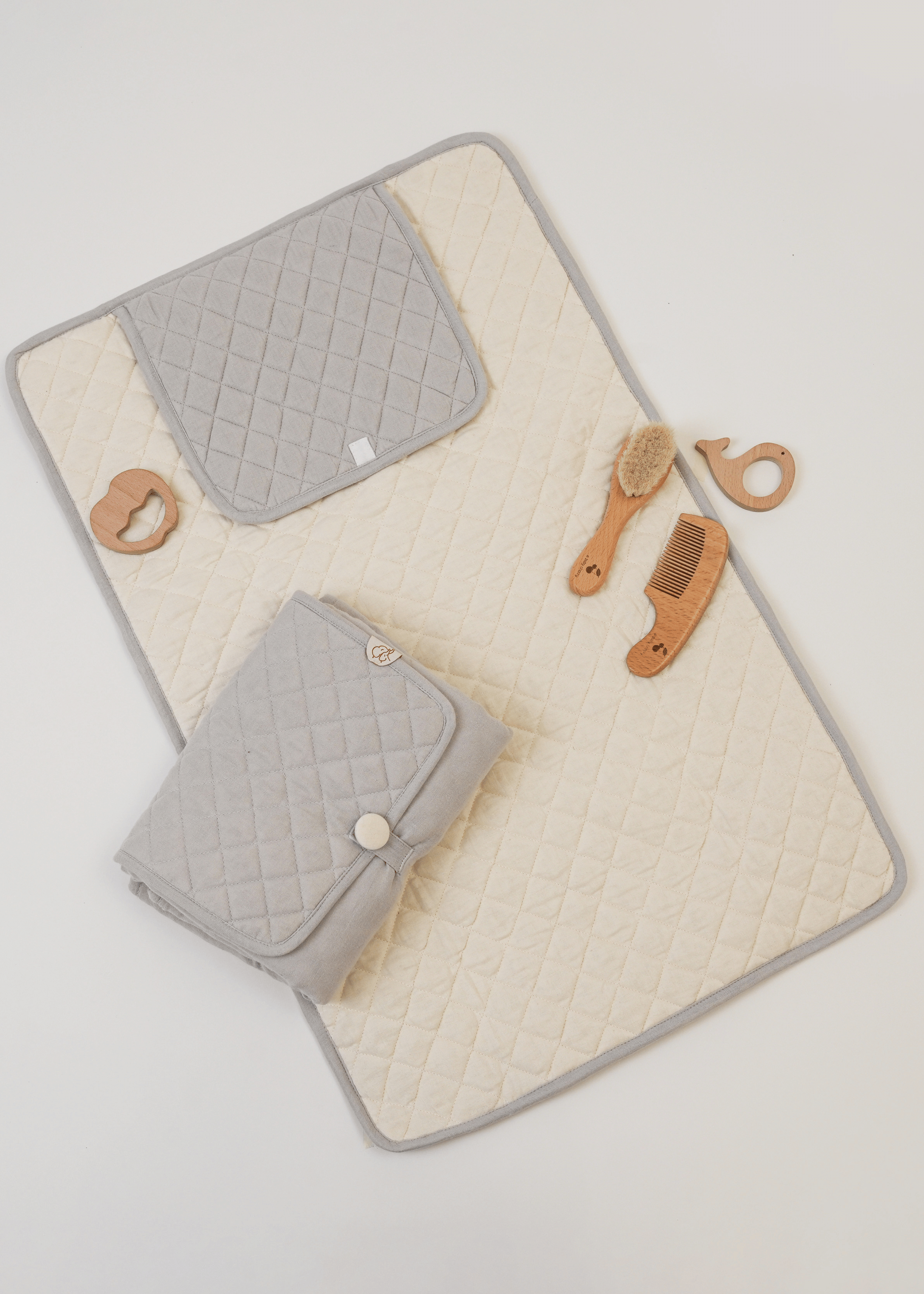 Baby Jalebi Changing Mat Grey Ecru On the Go Changing Mat
