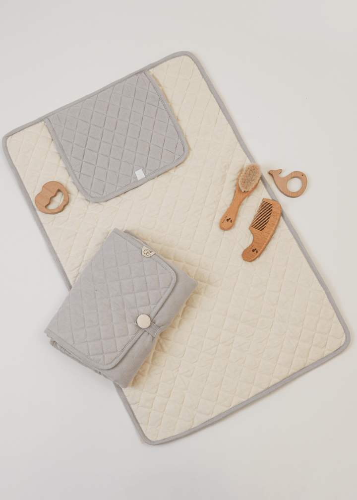 Baby Jalebi Changing Mat Grey Ecru On the Go Changing Mat