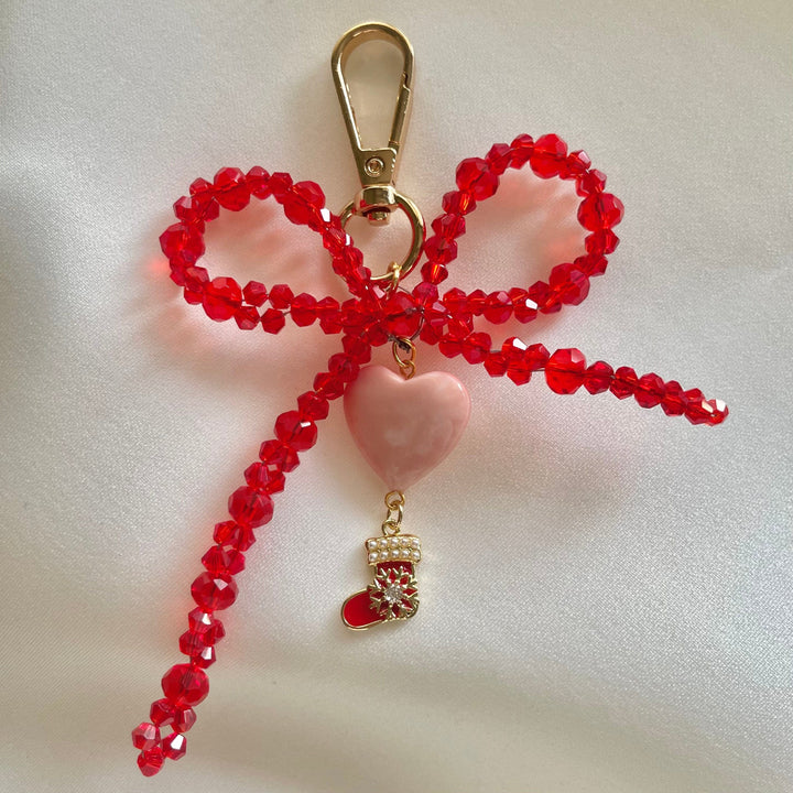 Baby Jalebi CHRISTMAS Bow Bag Charm
