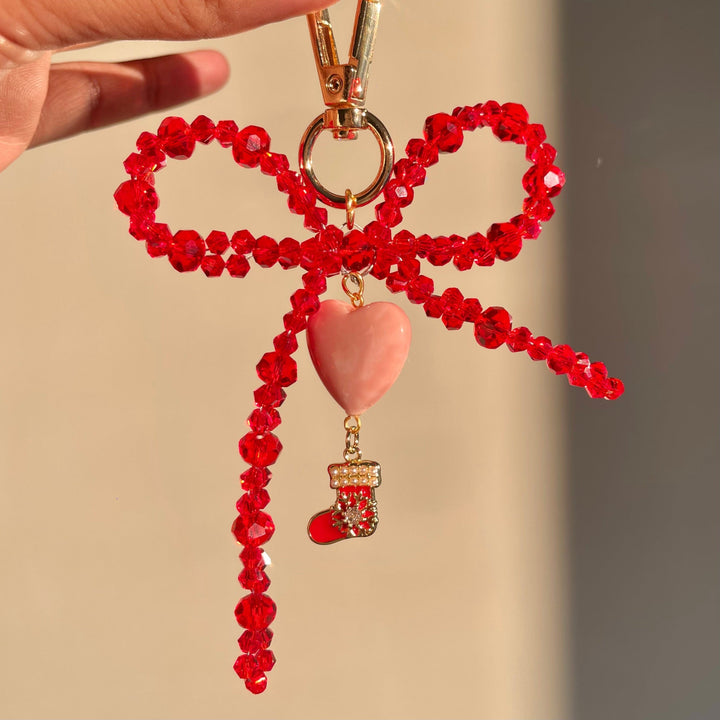 Baby Jalebi CHRISTMAS Bow Bag Charm