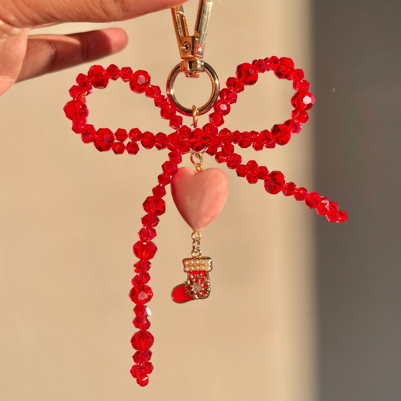 Baby Jalebi CHRISTMAS Bow Bag Charm