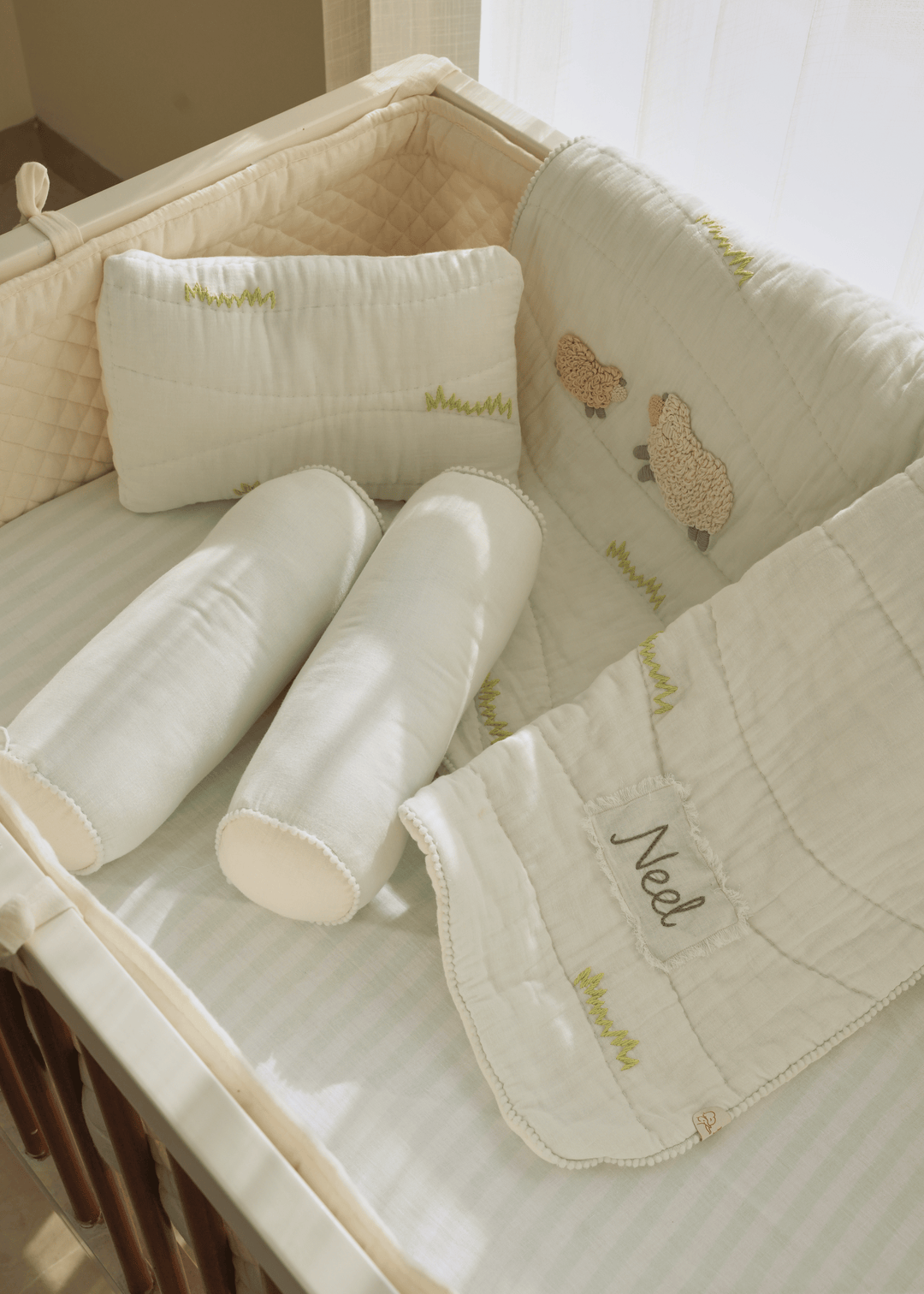 Baby Jalebi Cot Bedding Sets Counting Sheep Complete Cot Bedding Set with Bumper