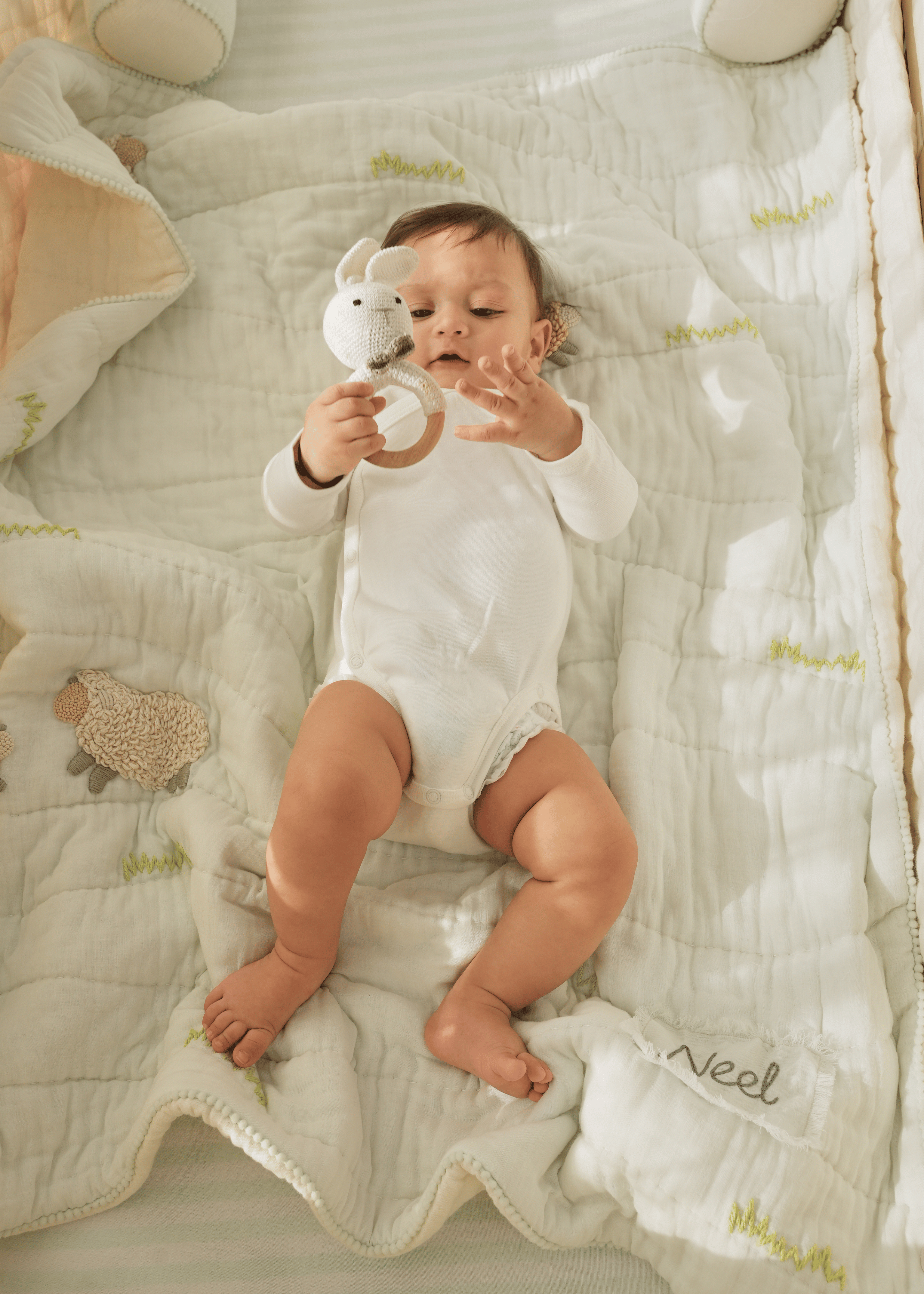 Baby Jalebi Cot Bedding Sets Counting Sheep Complete Cot Bedding Set with Bumper