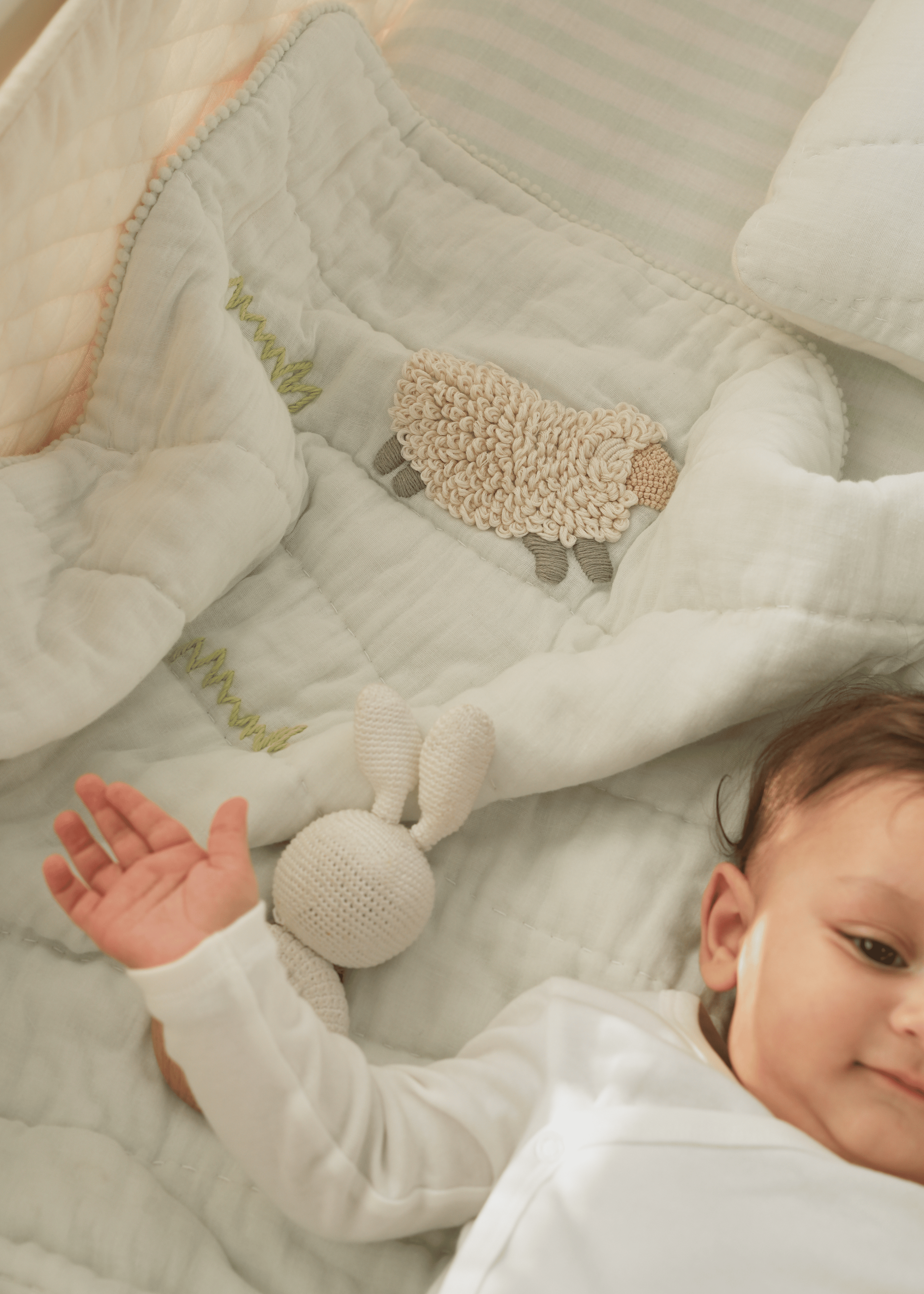 Baby Jalebi Cot Bedding Sets Counting Sheep Complete Cot Bedding Set with Bumper