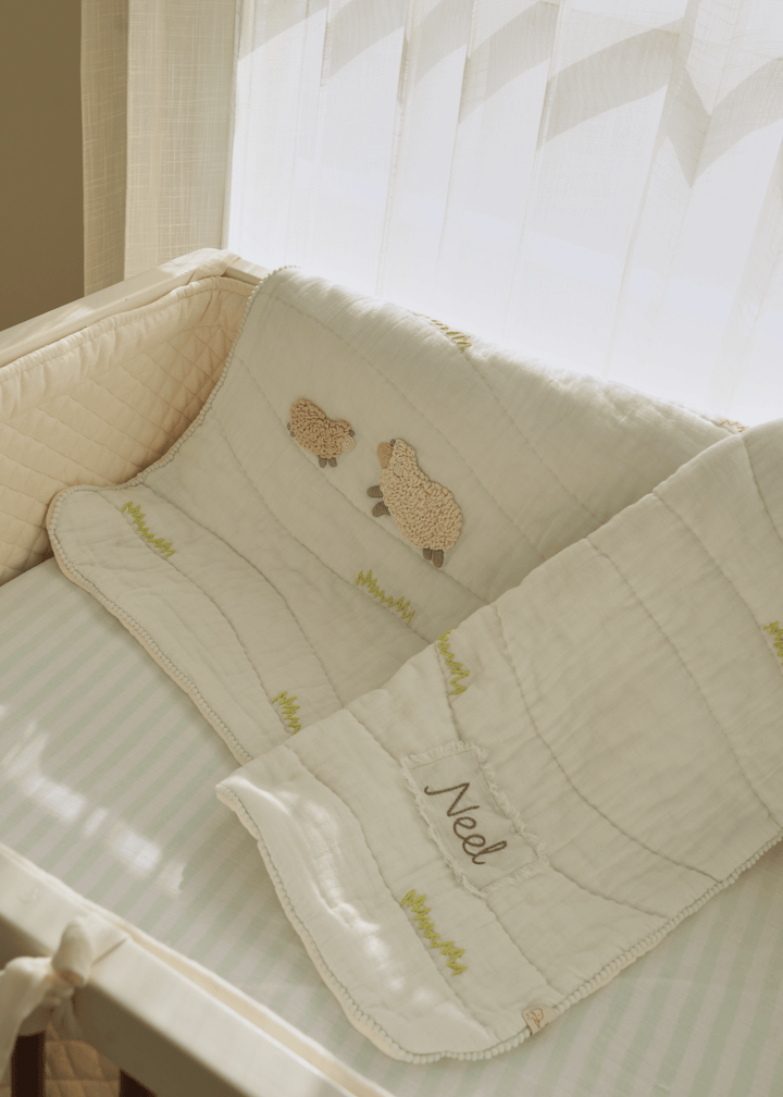 Baby Jalebi Cot Bedding Sets Counting Sheep Complete Cot Bedding Set with Bumper