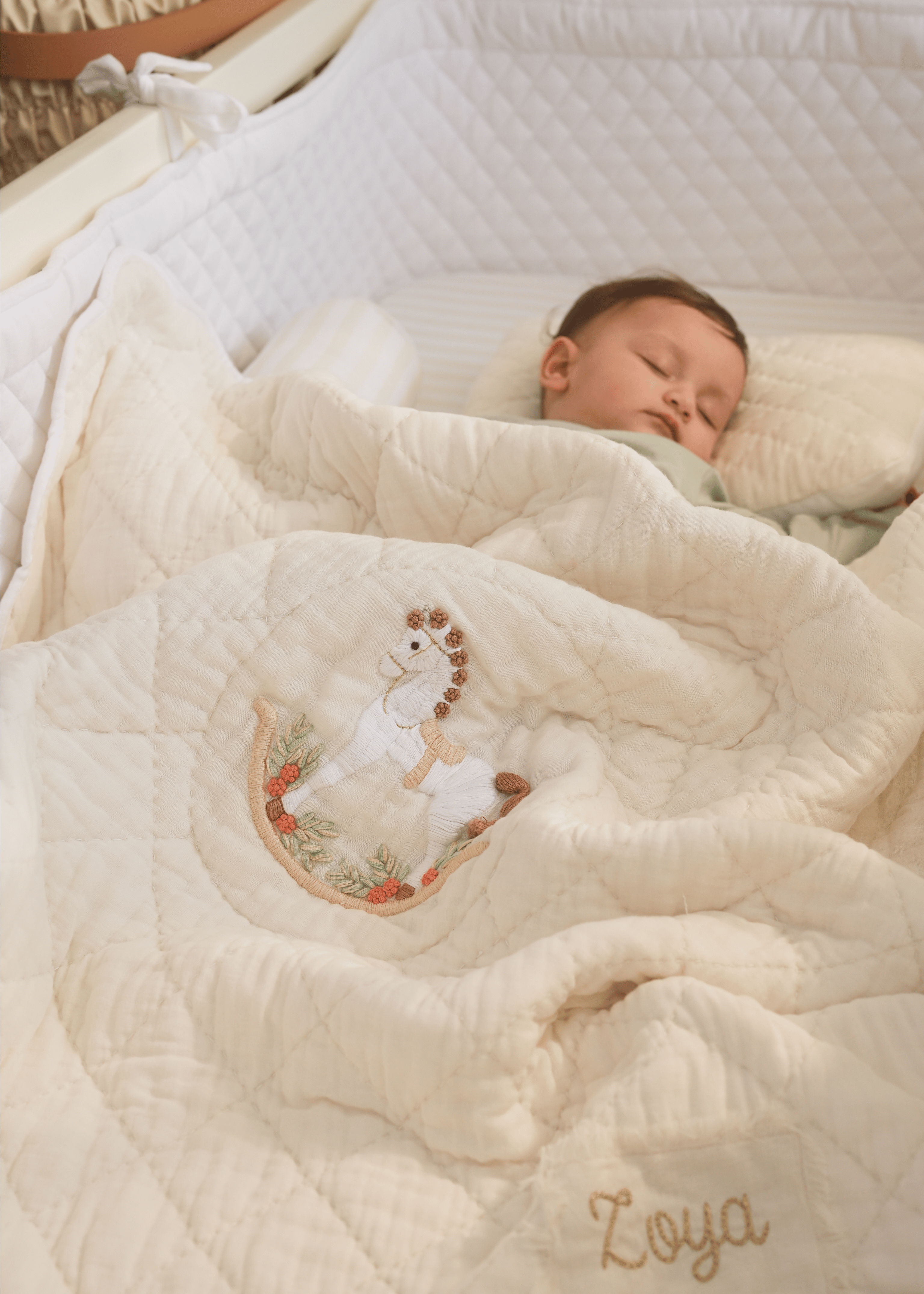 Baby Jalebi Cot Bedding Sets Rocking Horse Complete Cot Bedding Set with Bumper