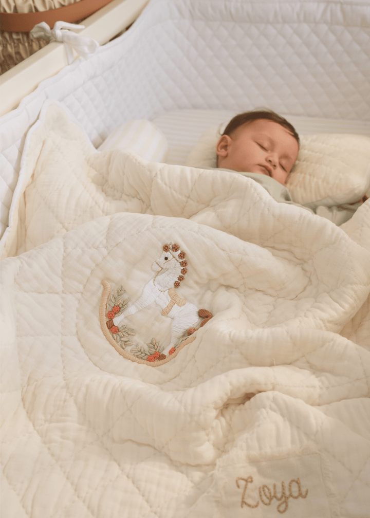 Baby Jalebi Cot Bedding Sets Rocking Horse Complete Cot Bedding Set with Bumper