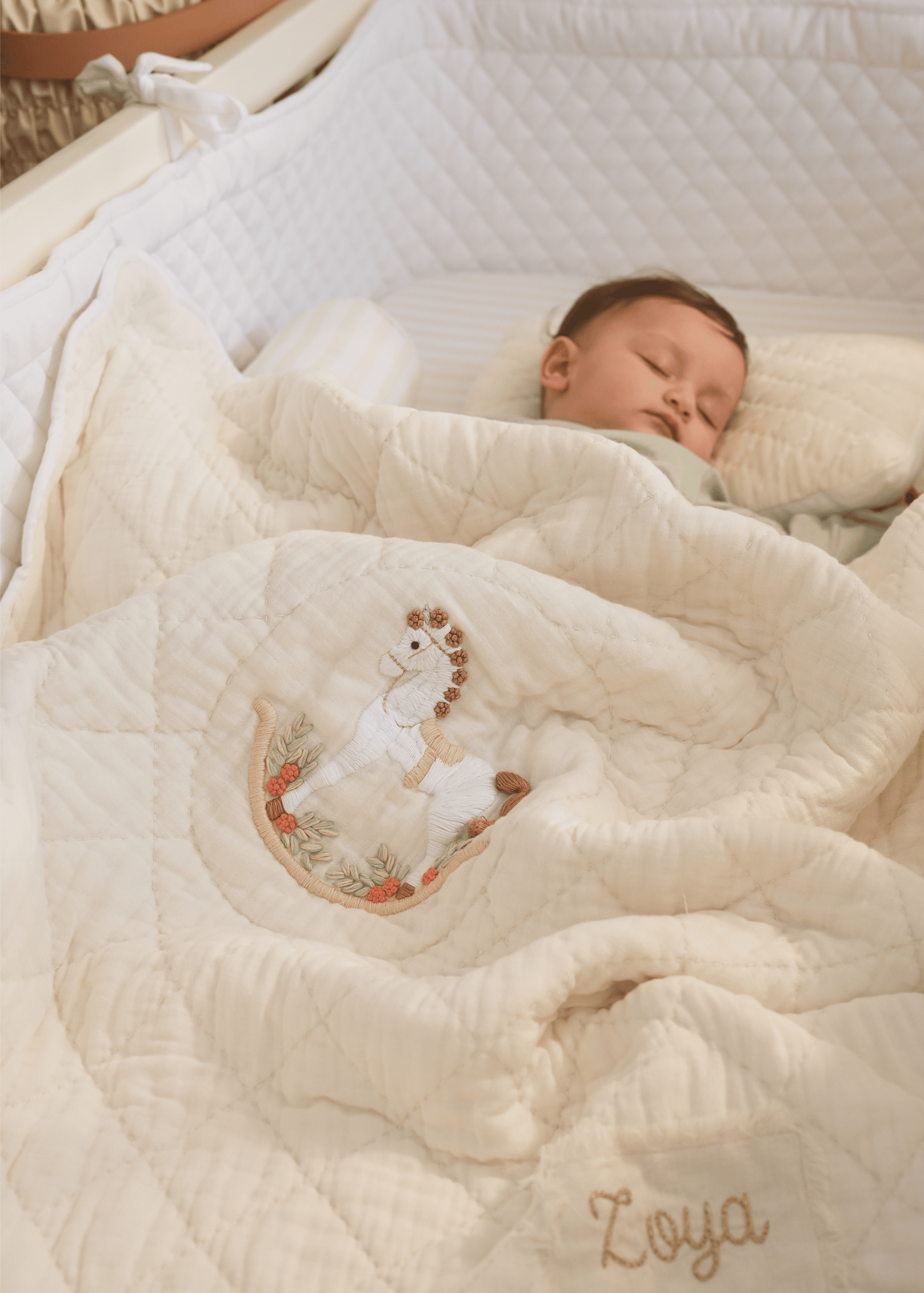 Baby Jalebi Cot Bedding Sets Rocking Horse Complete Cot Bedding Set with Bumper
