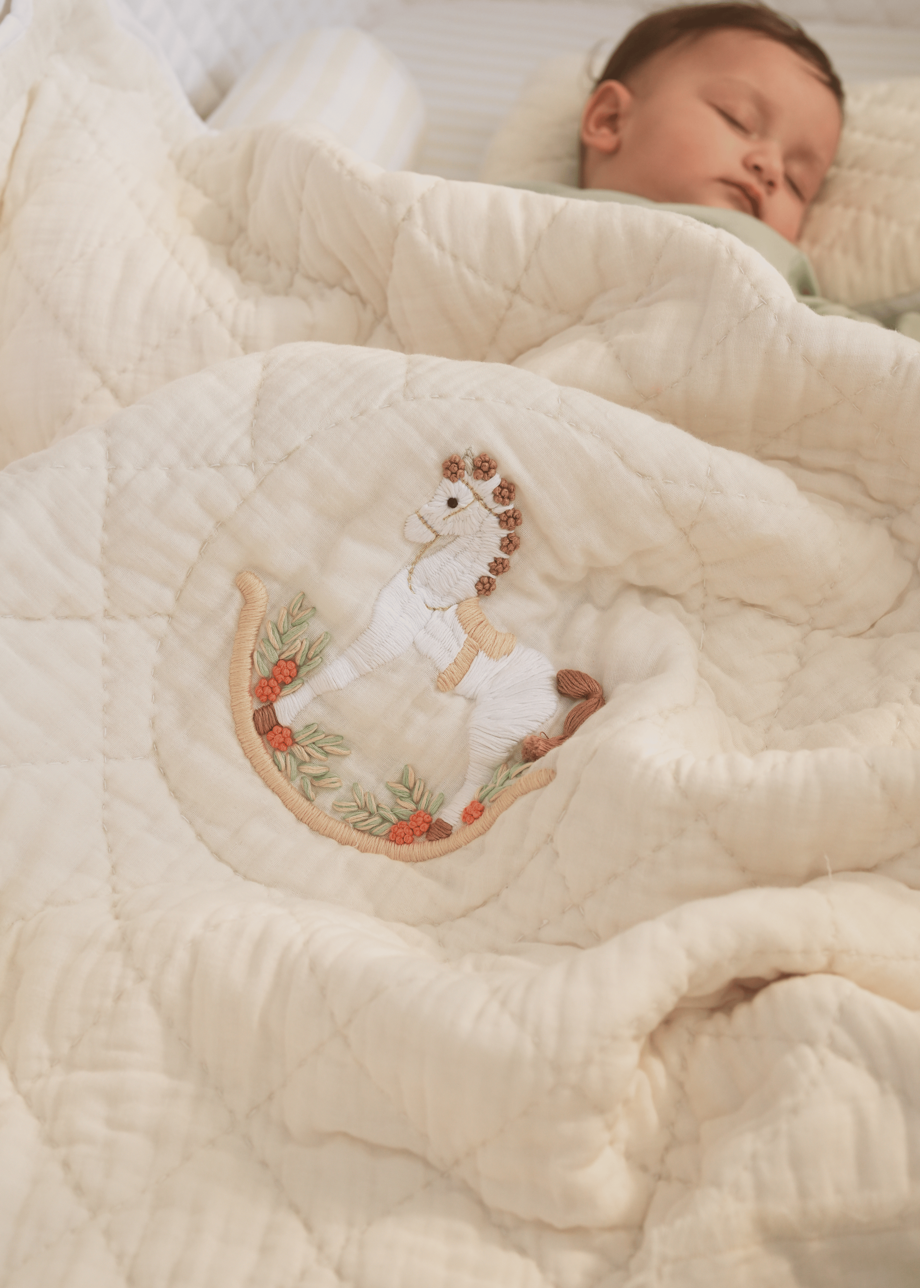 Baby Jalebi Cot Bedding Sets Rocking Horse Complete Cot Bedding Set with Bumper