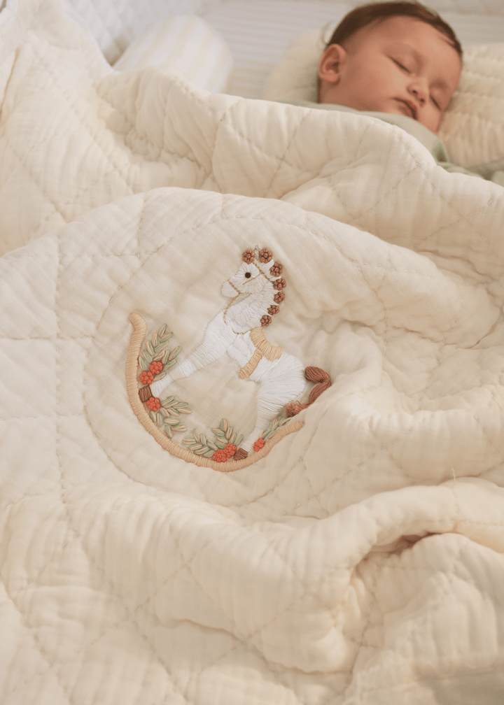 Baby Jalebi Cot Bedding Sets Rocking Horse Complete Cot Bedding Set with Bumper