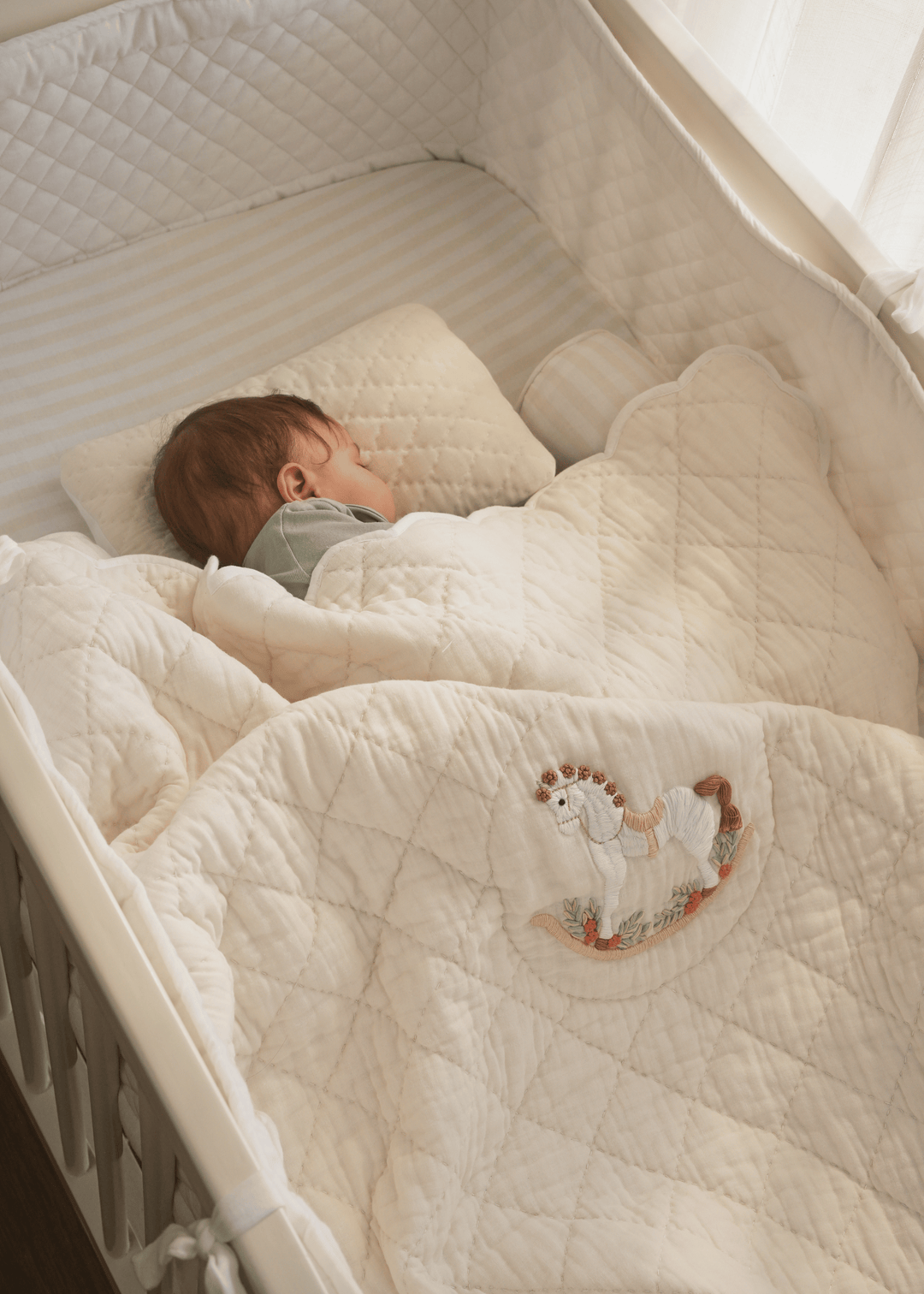 Baby Jalebi Cot Bedding Sets Rocking Horse Complete Cot Bedding Set with Bumper